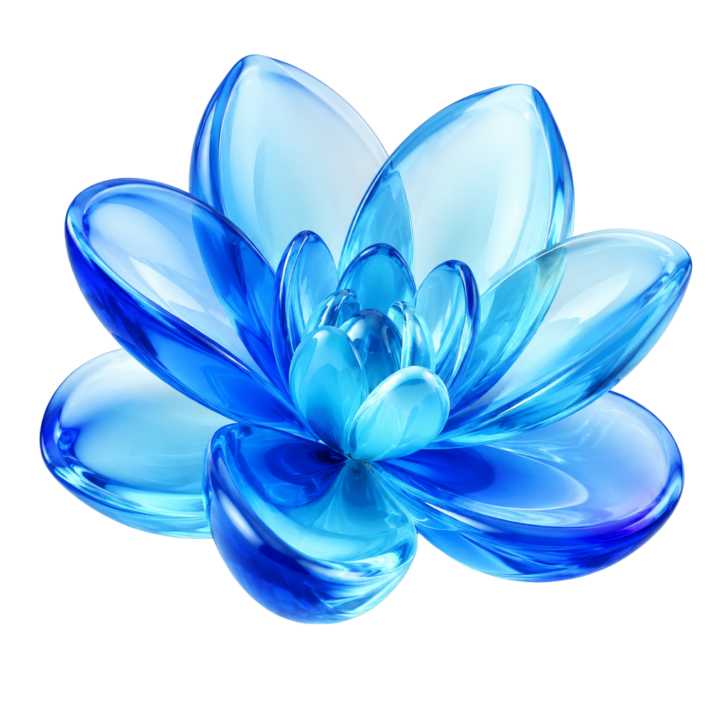 Abstract blue glass bloom
